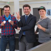 Rektor Oliver Vitouch ehrt die Spitzensportler Markus Salcher und Hanno Douschan