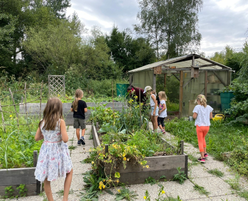 Sommerferienbetreuung im Familienservice. Workshop im ÖH-Garten